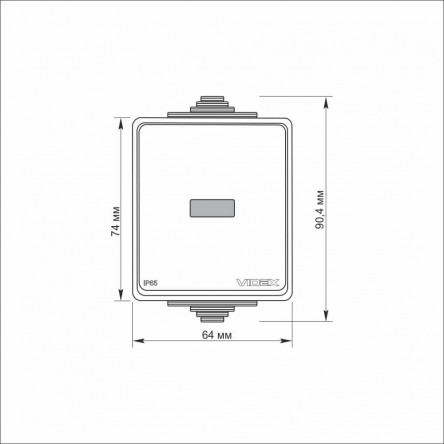 VIDEX BINERA IP65 Выключатель внешний двухклавишный серый
