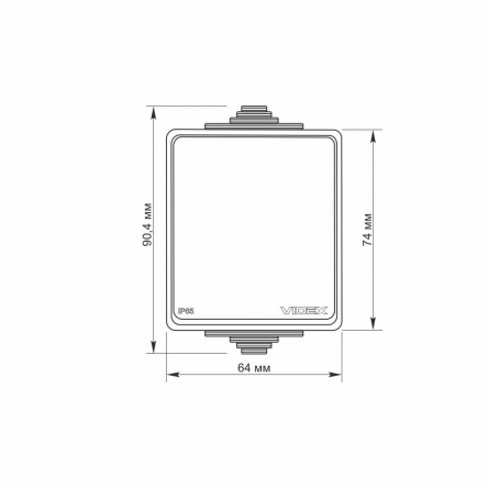 VIDEX BINERA IP65 Выключатель внешний двухклавишный серый