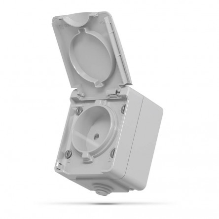 VIDEX BINERA IP65 Выключатель внешний двухклавишный серый