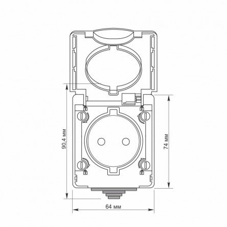 VIDEX BINERA IP65 Выключатель внешний двухклавишный серый