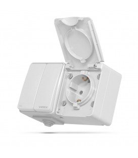 VIDEX BINERA IP65 Выключатель внешний двухклавишный серый