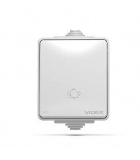 VIDEX BINERA IP65 Выключатель внешний двухклавишный серый