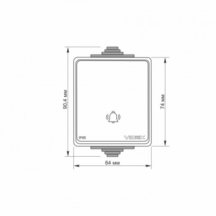 VIDEX BINERA IP65 Выключатель внешний двухклавишный серый