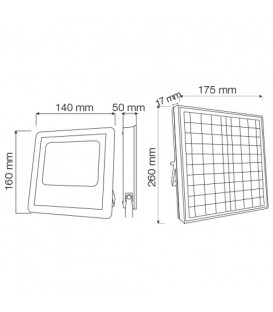 Прожектор светодиодный с солнечной панелью Horoz TIGER-10 10W 6400K
