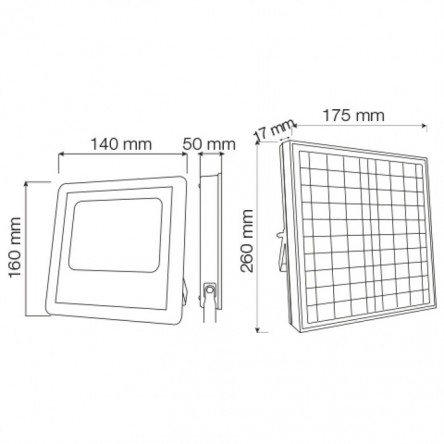 Прожектор светодиодный с солнечной панелью Horoz TIGER-10 10W 6400K