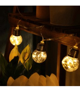 Более Светодиодная гирлянда для интерьера "Лампочки с LED нитью" 10 ламп 50мм 4м*
