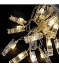 Гирлянда интерьерная "ПРИЩЕПКИ" 20LED, 7м, тёплый белый