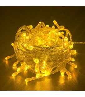 Гирлянда 100LED белый цвет свечения, прозрачный провод 8м