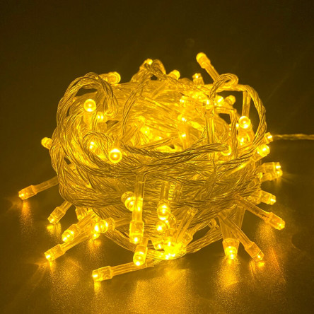 Гирлянда 100LED белый цвет свечения, прозрачный провод 8м