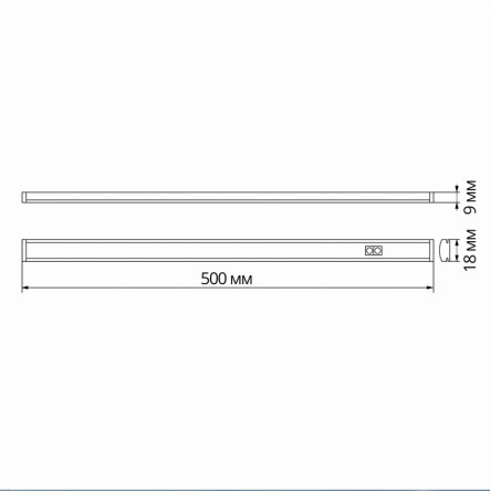 LED светильник линейный поворотный с сенсором VIDEX 11W 0,6М 5000K 220V
