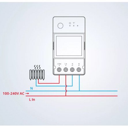 Wi-Fi вимикач Sonoff Pow R3 16D з функцією вимірювання енергоспоживання 16А