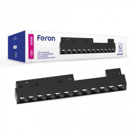 Магнітний трековий LED світильник Feron MGN300 12W чорний