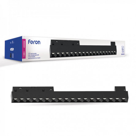 Магнітний трековий LED світильник Feron MGN300 12W чорний