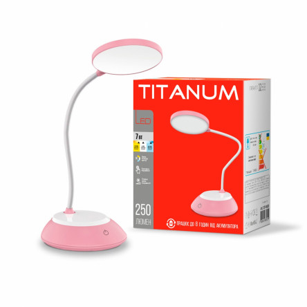 LED лампа настiльна з акумулятором TITANUM TLTF-022G 7W 3000-6500K USB сіра