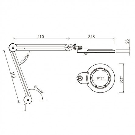 БЕСТЕНЕВОЙ СВЕТОДИОДНЫЙ СВЕТИЛЬНИК С ЛИНЗОЙ DOCTOR LAMP 12W 6000K С РЕГУЛИРОВКОЙ ЯРКОСТИ