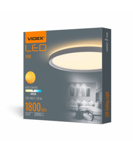 LED світильник з декоративною підсвіткою VIDEX 18W 4000K Чорний