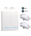 Беспроводной выключатель Inted 220V двохклавишный Белый
