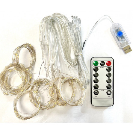 Гірлянда Штора 300 LED 3м*3м + USB, тепле біле світло