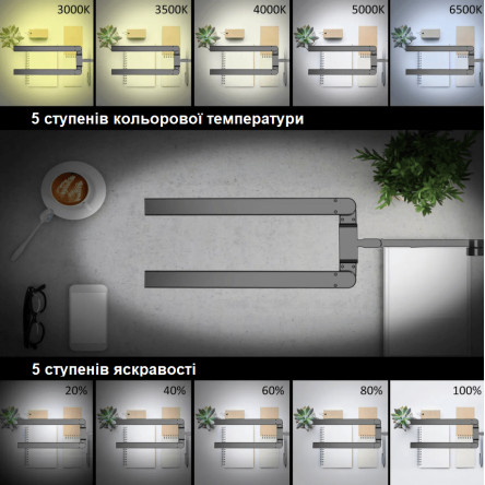Настільна лампа трансформер FDDL03 24W 3000-6500К зі зміною яскравості