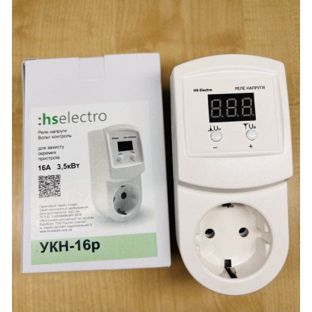 Реле напряжения Volta (HS Electro) УКН-16Р 3,5 кВт (в розетку)