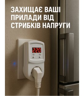 Реле напряжения УКН-10A 1,5 кВт (в розетку)