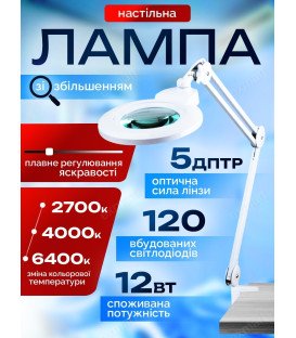 Безтіньовий світлодіодний світильник з лінзою Doctor Lamp 9006LED 12W 2700-4000-6000K