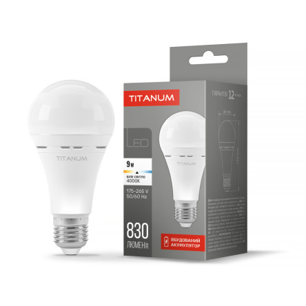 Світлодіодна лампа акумуляторна TITANUM A68 10W E27 4000K 220V