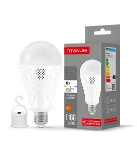 LED лампа акумуляторна TITANUM A68 9W E27 4000K 220V