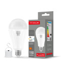 LED лампа акумуляторна TITANUM A80 12W E27 4000K 230V