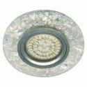 ТОчковий світильник Feron 8585-2 MR16 блискуче біле срібло з led підсвіткою 3W 4000K