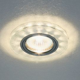 Точковий світильник Feron 8686-2 MR16 срібло з LED підсвічуванням 3W 3200K