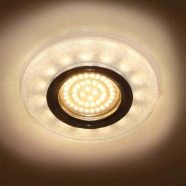 Точковий світильник Feron 8989-2 MR16 білий срібло з led підсвічуванням 3W 4000K