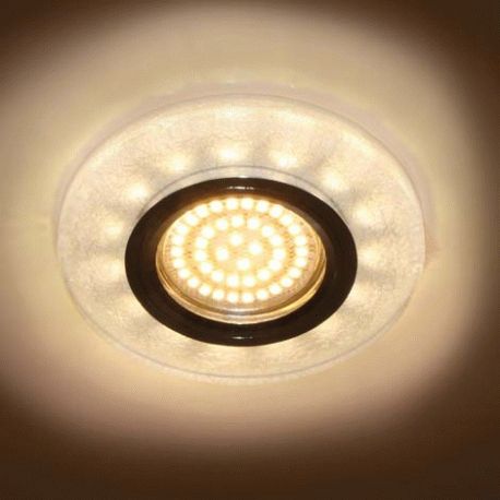 Точечный светильник Feron 8989-2 MR16 белый серебро led подсветкой 3W 4000K