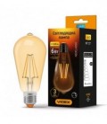 LED лампа VIDEX Filament ST64FAD 6W E27 2200K 220V бронза диммерная