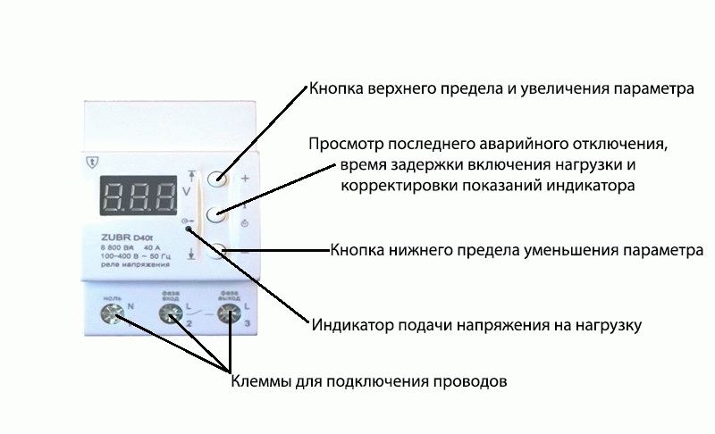 реле напряжения Zubr d40t
